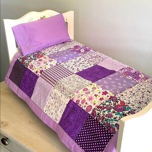 Purple Patchwork Doll Bedding Set